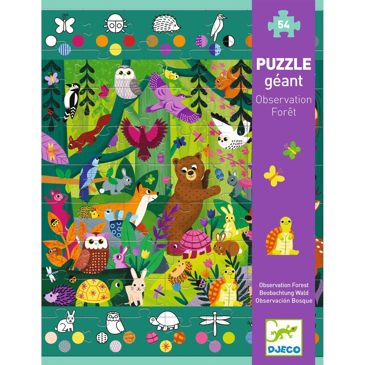 DJECO Jumbo Puzzel Bos 5 Jr+/ 54 Stks 1 DJECO Jumbo Puzzel Bos 5 Jr+/ 54 Stks