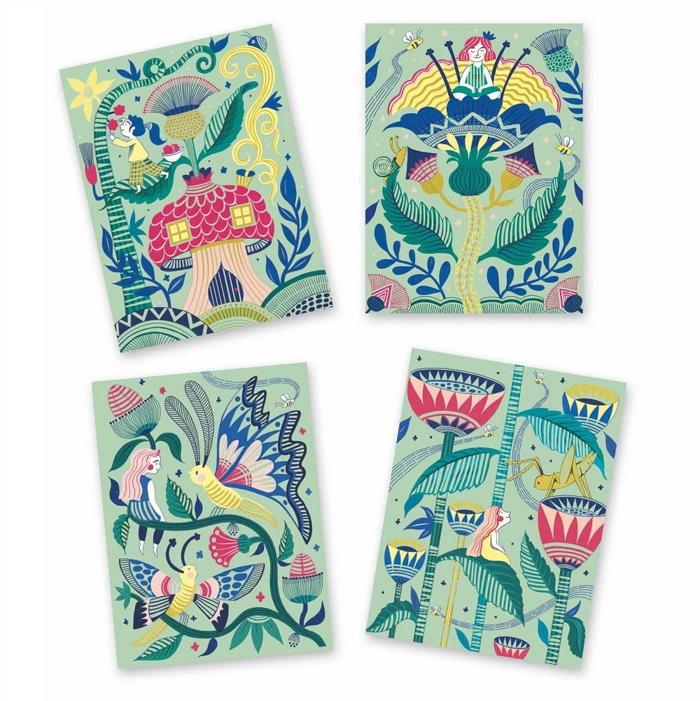 DJECO Krasfolie Kaarten Fantasie 6 Jr+ 2 DJECO Krasfolie Kaarten Fantasie 6 Jr+ - Afbeelding 2