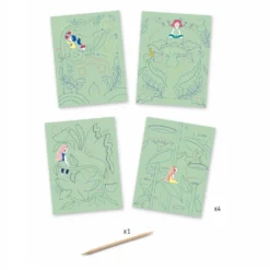 DJECO Krasfolie Kaarten Fantasie 6 Jr+ 5 DJECO Krasfolie Kaarten Fantasie 6 Jr+ -Djeco DJECOkraskaartenFantasiedj09719b 1