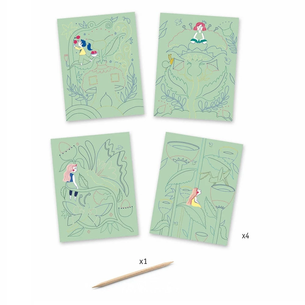 DJECO Krasfolie Kaarten Fantasie 6 Jr+ 3 DJECO Krasfolie Kaarten Fantasie 6 Jr+ - Afbeelding 3