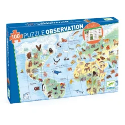 DJECO Observatie Puzzel Animals 5 Jr+/ 100 Stks