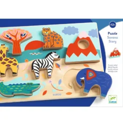 DJECO Puzzel Savana Story 12 Mnd+ -Djeco DJECOpuzzelSavanaStory12mnd DJ01068b