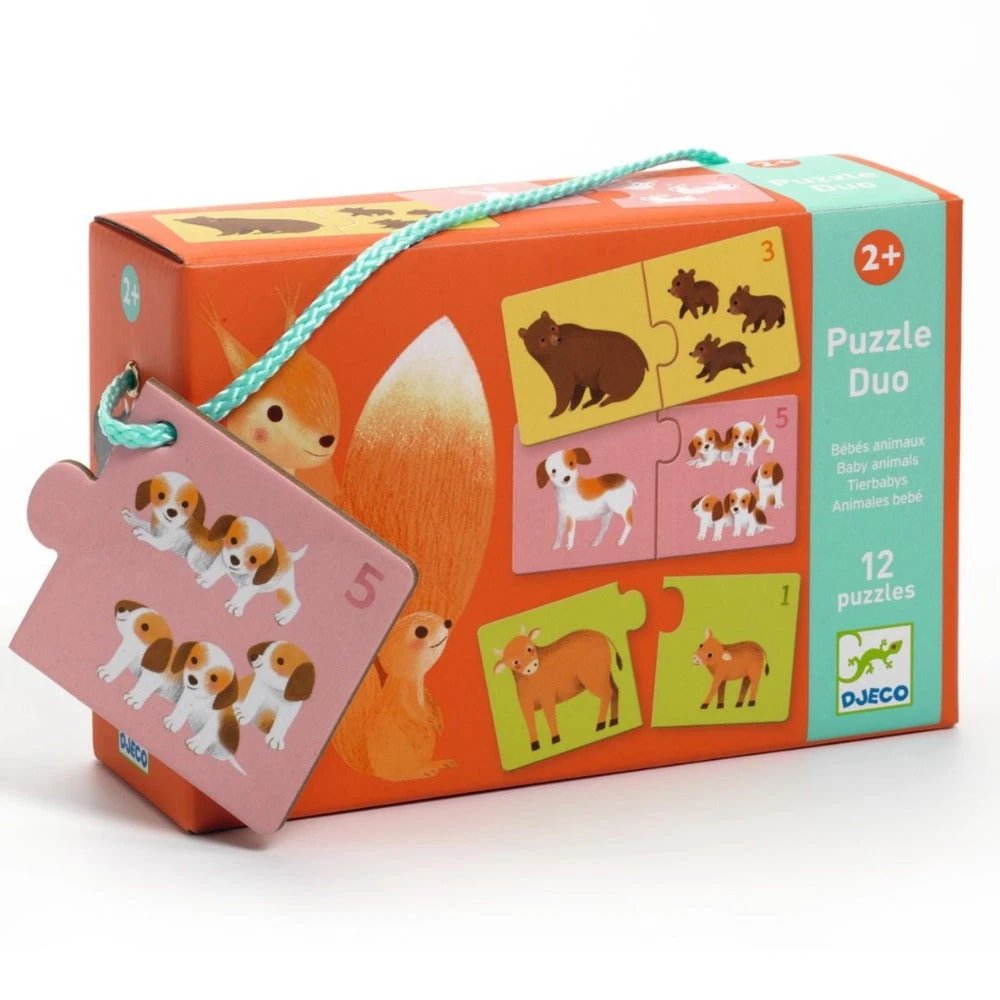 DJECO Puzzel Duo Articulo Baby Dieren 2 Jr+ 1 DJECO Puzzel Duo Articulo Baby Dieren 2 Jr+