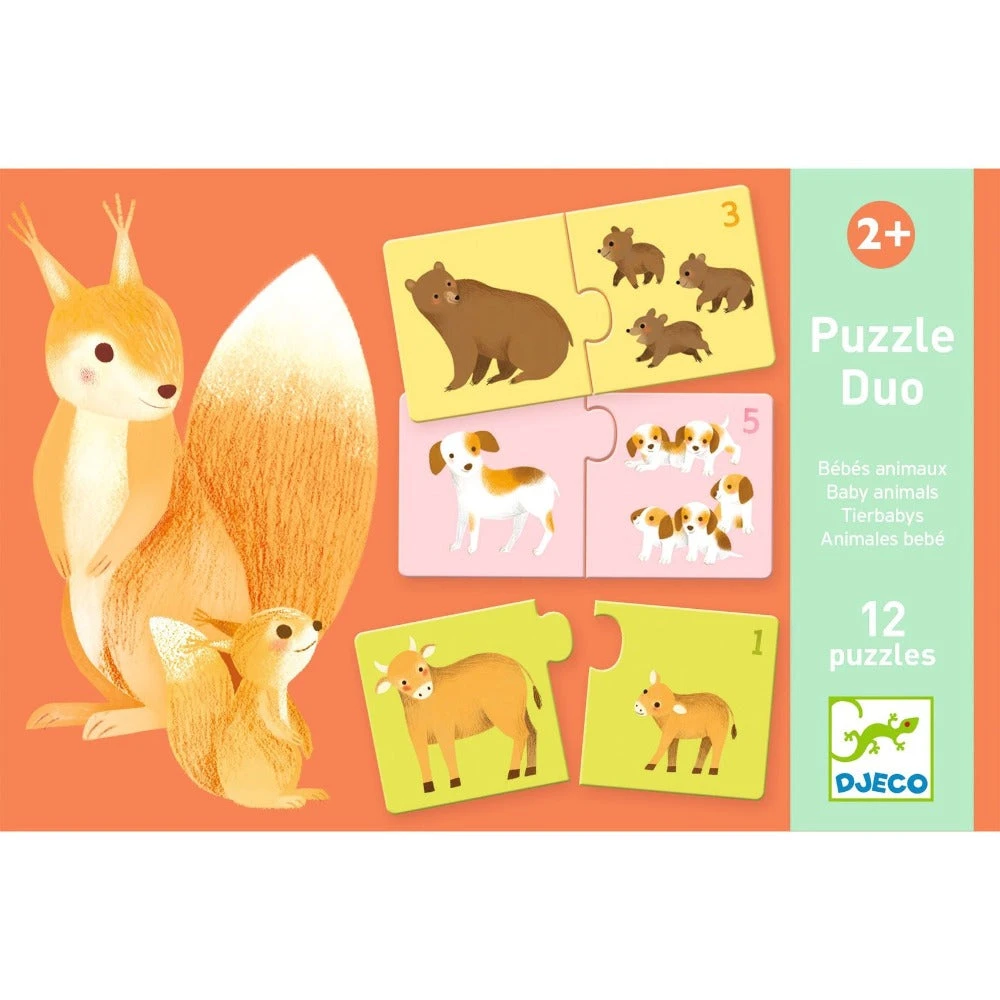 DJECO Puzzel Duo Articulo Baby Dieren 2 Jr+ 3 DJECO Puzzel Duo Articulo Baby Dieren 2 Jr+ - Afbeelding 3