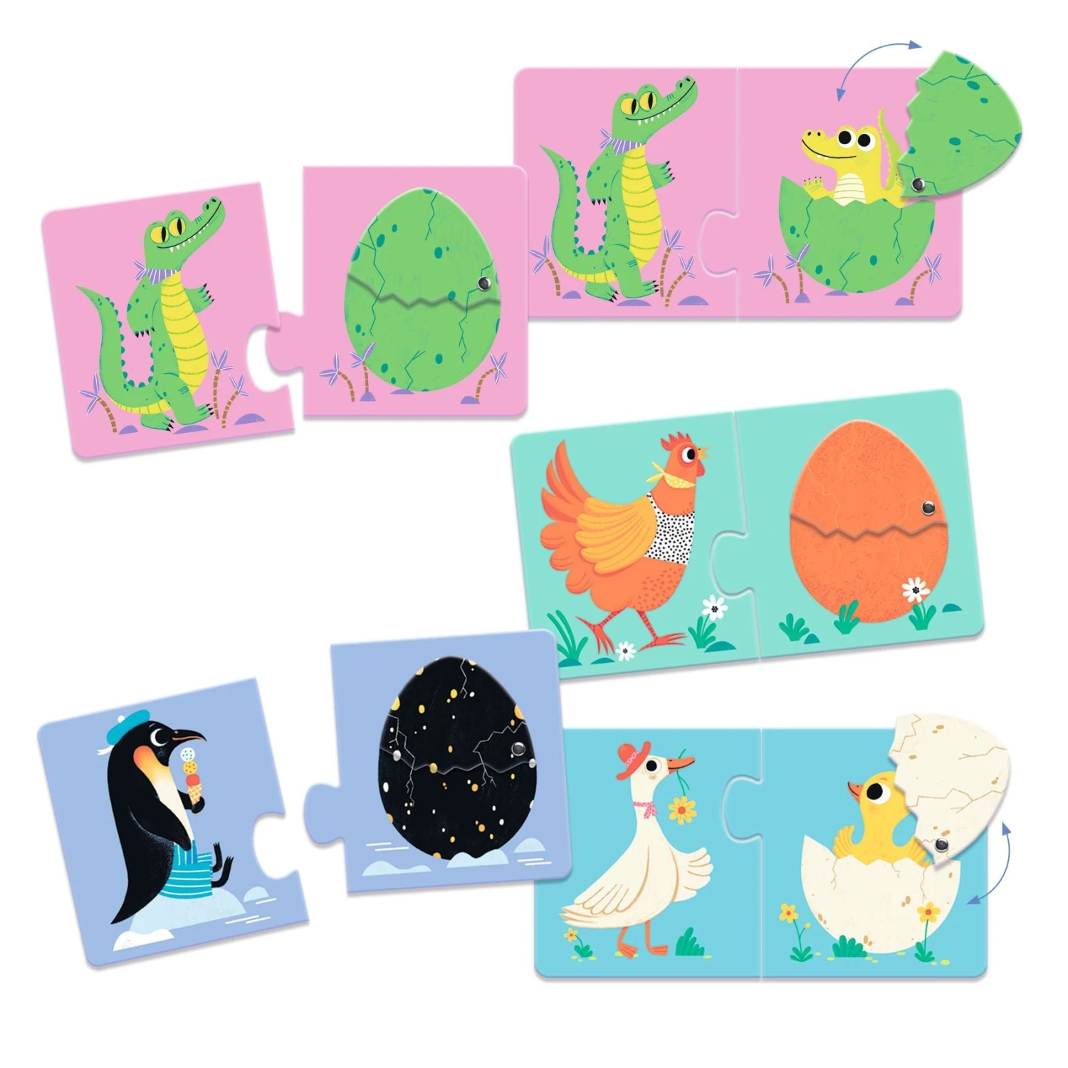 DJECO Puzzel Duo Articulo Grappige Eieren 2 Jr+ 4 DJECO Puzzel Duo Articulo Grappige Eieren 2 Jr+ - Afbeelding 4