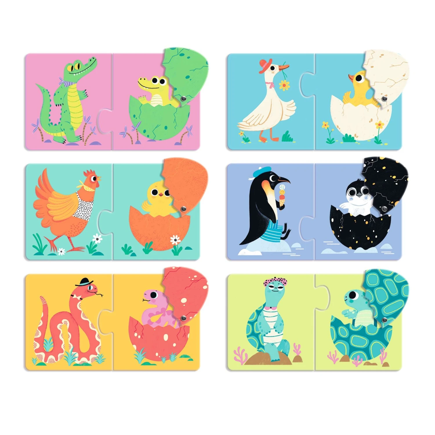 DJECO Puzzel Duo Articulo Grappige Eieren 2 Jr+ 2 DJECO Puzzel Duo Articulo Grappige Eieren 2 Jr+ - Afbeelding 2