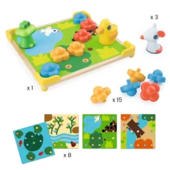 DJECO Spel Mozaiek Ducky & Co 2 Jr+ -Djeco DJECOspelmozaiekDucky CoDJ08142b